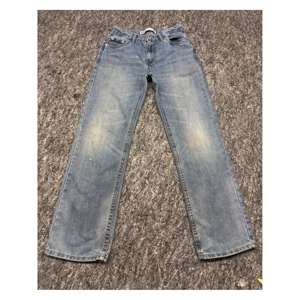 Levis 505 Regular Fit Boys Jeans Light Wash Slim 14 25x27 Blue Denim